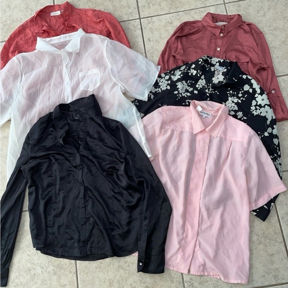 Large 10•lot bundle Vintage ladies dressy Y2K Secretary Assorted blouse Tops - Picture 6 of 9